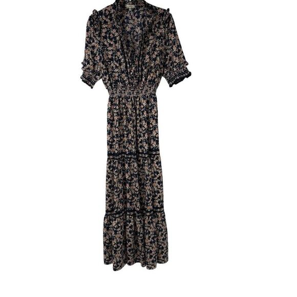 Max Studio Floral-Print Tiered Crep Midi Dress Sz M - Picture 5 of 13